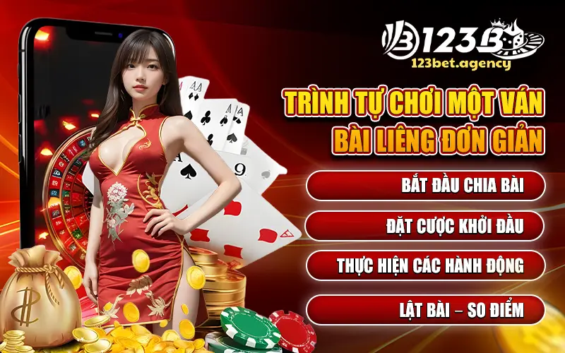 Trình tự chơi một ván bài Liêng đơn giản